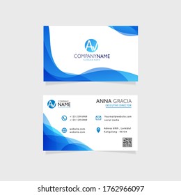 blue abstract modern creative business card template