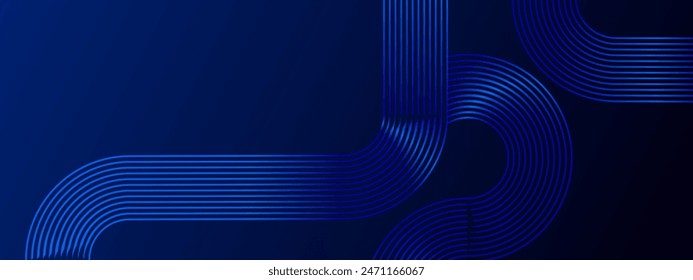 Blue abstract modern dynamic lines banner