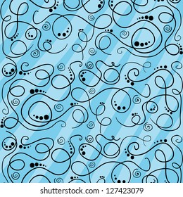 Blue abstract modern vector doodle background