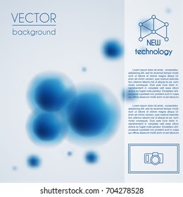 Blue abstract molecule group background. Vector template for scientific conference, forum, microbiology or genetics research, innovations in medicine