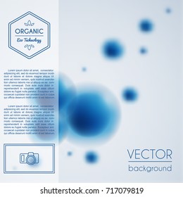 Blue abstract molecule group background. Vector template for scientific conference, forum, microbiology or genetics research, innovations in medicine