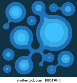 Blue Abstract molecules medical background. Vector