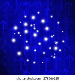 Blue abstract network math geometric background