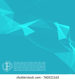 Blue Abstract Network Mesh on Background with Copyscape for Your Text  - Vector Illustration - Bitcoin Template Design