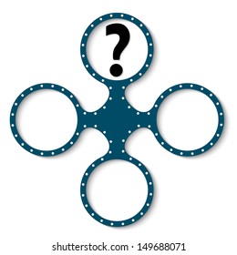 blue abstract object with question mark