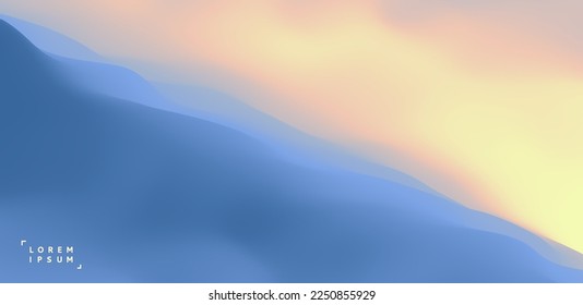 Mar marino azul abstracto. Superficie marítima. Un paisaje realista con olas. Fondo natural. Amanecer. Plantilla de diseño de portada. Ilustración vectorial 3d para banner, volante, afiche o folleto.