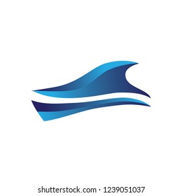 blue abstract ocean waves, logo icon