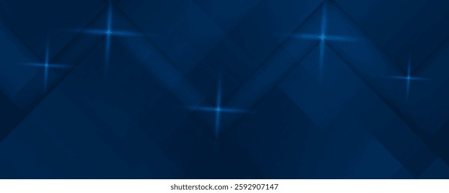 Blue abstract on dark background. Geometric triangle background.