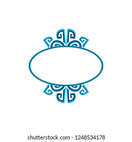 Blue abstract ornament frame