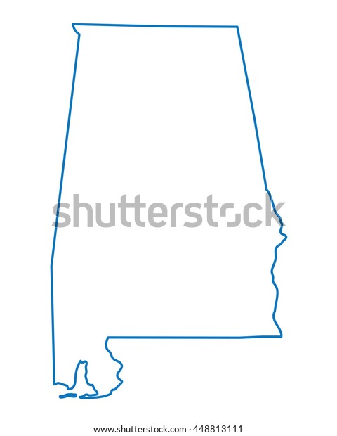 Blue Abstract Outline Alabama Map Stock Vector Royalty Free 448813111 3358