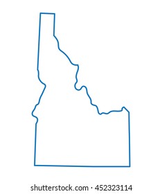 blue abstract outline of Idaho map