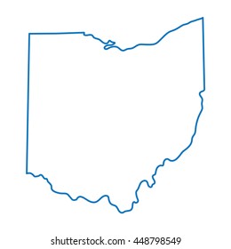 blue abstract outline of Ohio map