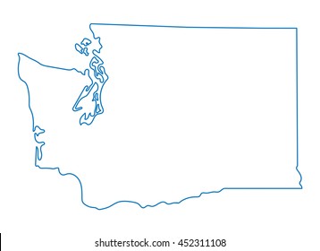 blue abstract outline of Washington map