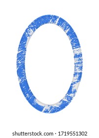 Blue abstract oval frame vector