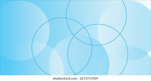 Blue Abstract Overlapping Circles with Minimalistic Design Pattern eps10