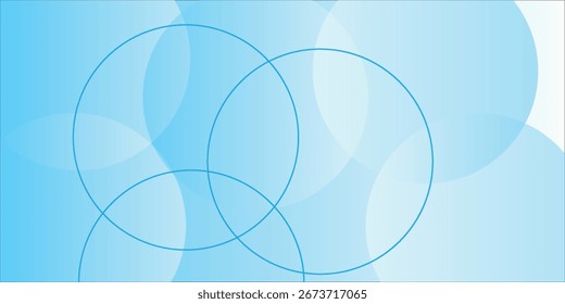 Círculos sobrepostos abstratos azuis com padrão de design minimalista