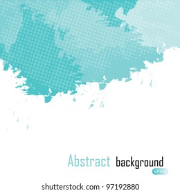 Blue abstract paint splashes illustration. Vector background with place for your text.