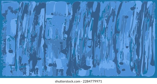 Escamas de pintura abstracta azul, ilustración de fondo baja y detallada. Fondo pintado de petróleo.