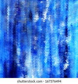 Blue abstract painted background with triangle pattern effect