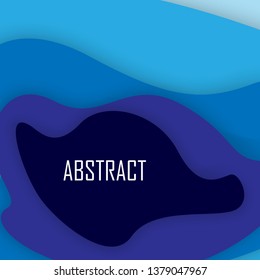 blue abstract paper cut background