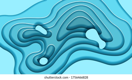 Azul Resumen De Papel Cortar El Vector De Fondo Sombra Objetos Suaves 3D Diseño Moderno