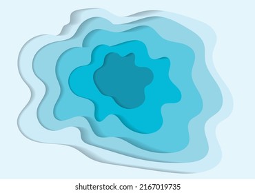 blue abstract paper cut background