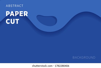 blue abstract paper cut slime background banner design
