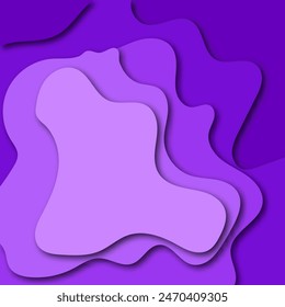 Blue abstract paper wave layer cut background. Paper art style cover design for business banner template and material design.Vector illustration.