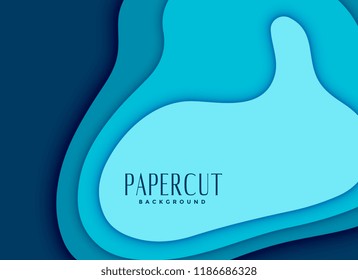 blue abstract papercut background design