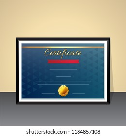 Blue abstract pattern certificate or award template with space for your text.