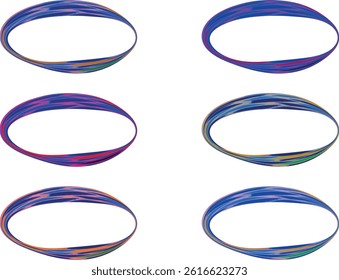 blue abstract pattern colorful creative ovals set vector
