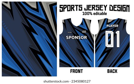 blue abstract pattern jersey design for sport uniform