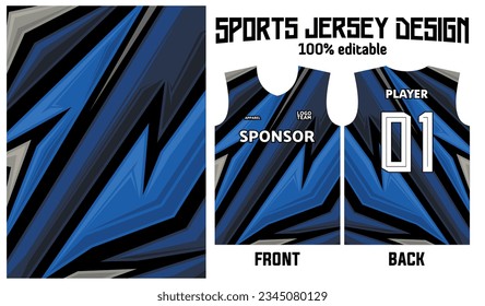 blue abstract pattern jersey design for sport uniform