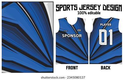 diseño jersey de patrón abstracto azul para uniforme deportivo