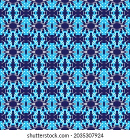patrón abstracto azul con motivo de planta. ilustración vectorial.