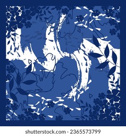 blue abstract pattern for scarf design