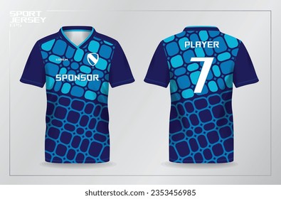 blue abstract pattern for sport jersey, football, soccer, running shirt template