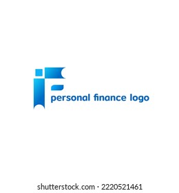 logotipo de gradiente de finanzas personales abstracto azul