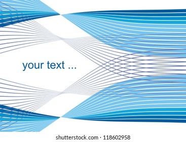 blue abstract photo frame with waves