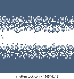 Blue Abstract Pixel Background With Space For Your Text. Vector Pixelated Border for design