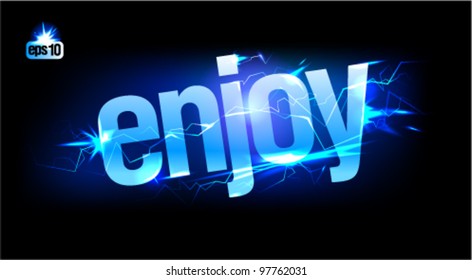 Blue abstract plasma Enjoy. Eps10 Vector.