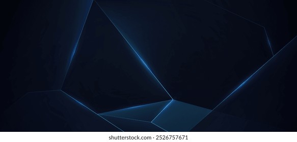 Ilustración vectorial de fondo elegante del polígono abstracto azul. Fondo innovador digital del arte de la tecnología