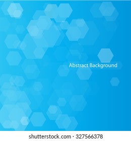 Blue abstract polygonal background. Hexagon vector shapes. Geometric winter wallpaper.