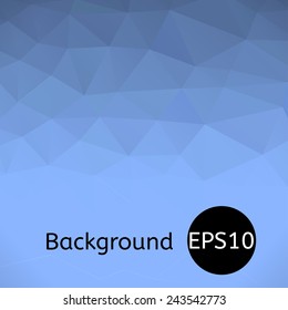 Blue abstract polygonal  background. Vector eps10.