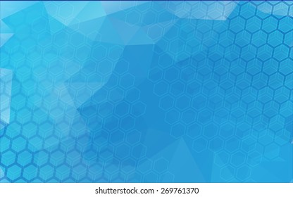 Blue Abstract  Polygonal, Triangular Low Poly and Polygon Abstract Background, Vector Illustration