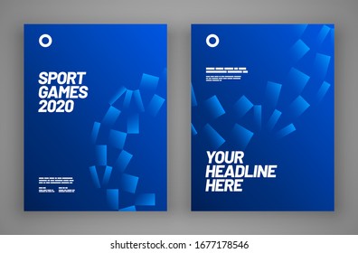 Blue abstract poster layout design for sport event. Graphic design for poster and flyer, brochure and card. Sport background.