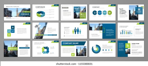 Blue abstract presentation slide templates. Infographic elements template  set for web, print, annual report brochure, business flyer leaflet marketing and advertising template. Vector Illustration