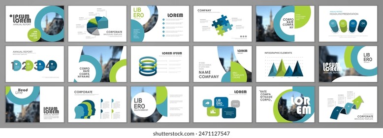 Blue abstract presentation slide templates. Infographic elements template  set for web, print, annual report brochure, business flyer leaflet marketing and advertising template. Vector Illustration