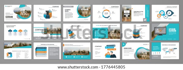 Blue Abstract Presentation Slide Templates Infographic Stock Vector 