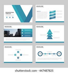 Blue Abstract presentation templates, Infographic elements template flat design set for annual report brochure flyer leaflet marketing advertising banner template